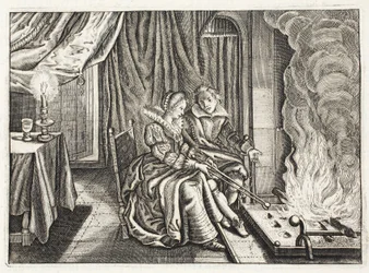 考えて、ヨハネス・ド・ブルーヌ（1589-1658）による「ジンネ・ヴェルクの紋章」からのイラスト、ヤン・ジェイコブス・シッパー、アムステルダム、1661